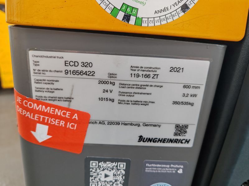 Jungheinrich ECD 320 1.6m/ 2021y/ 4999mh &mdash; вживана складська техніка | Booster Lift