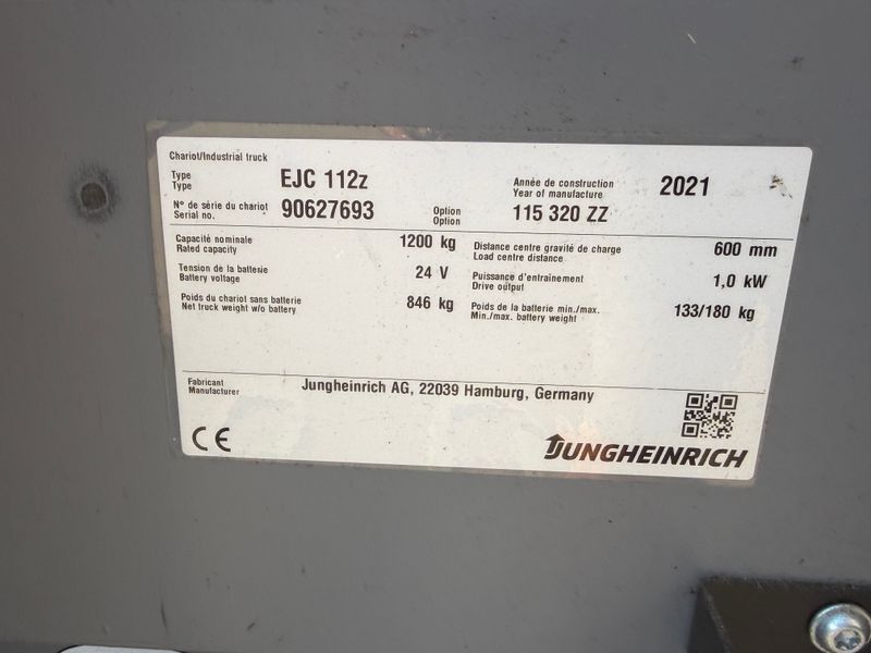 Jungheinrich EJC 112z cold store/ Lion 2021y/ 653h/ initial &mdash; вживана складська техніка | Booster Lift