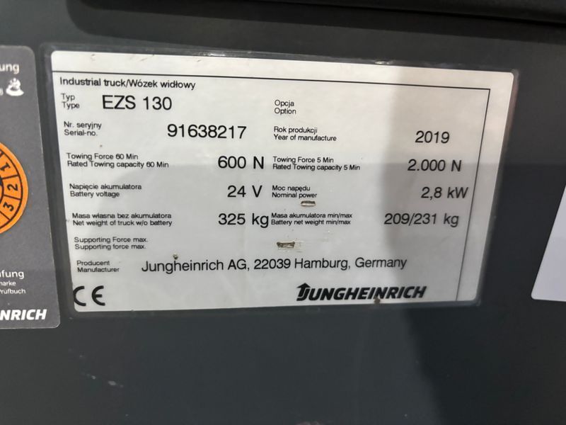 Jungheinrich EZS130 Lithium &mdash; вживана складська техніка | Booster Lift